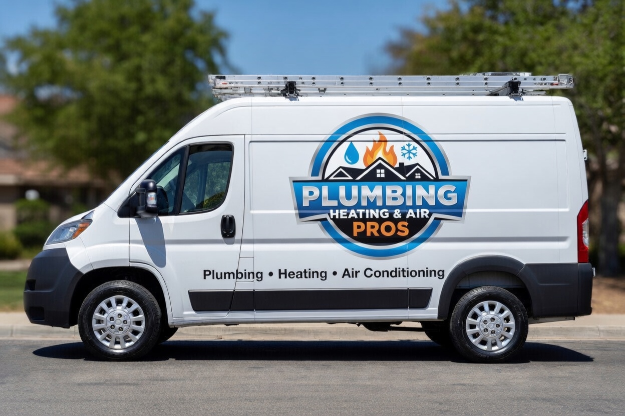 Local plumbing heating and air service van serving Culver City