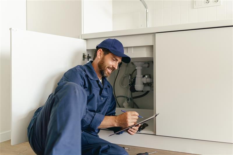 Residential plumber providing service in a Culver City home